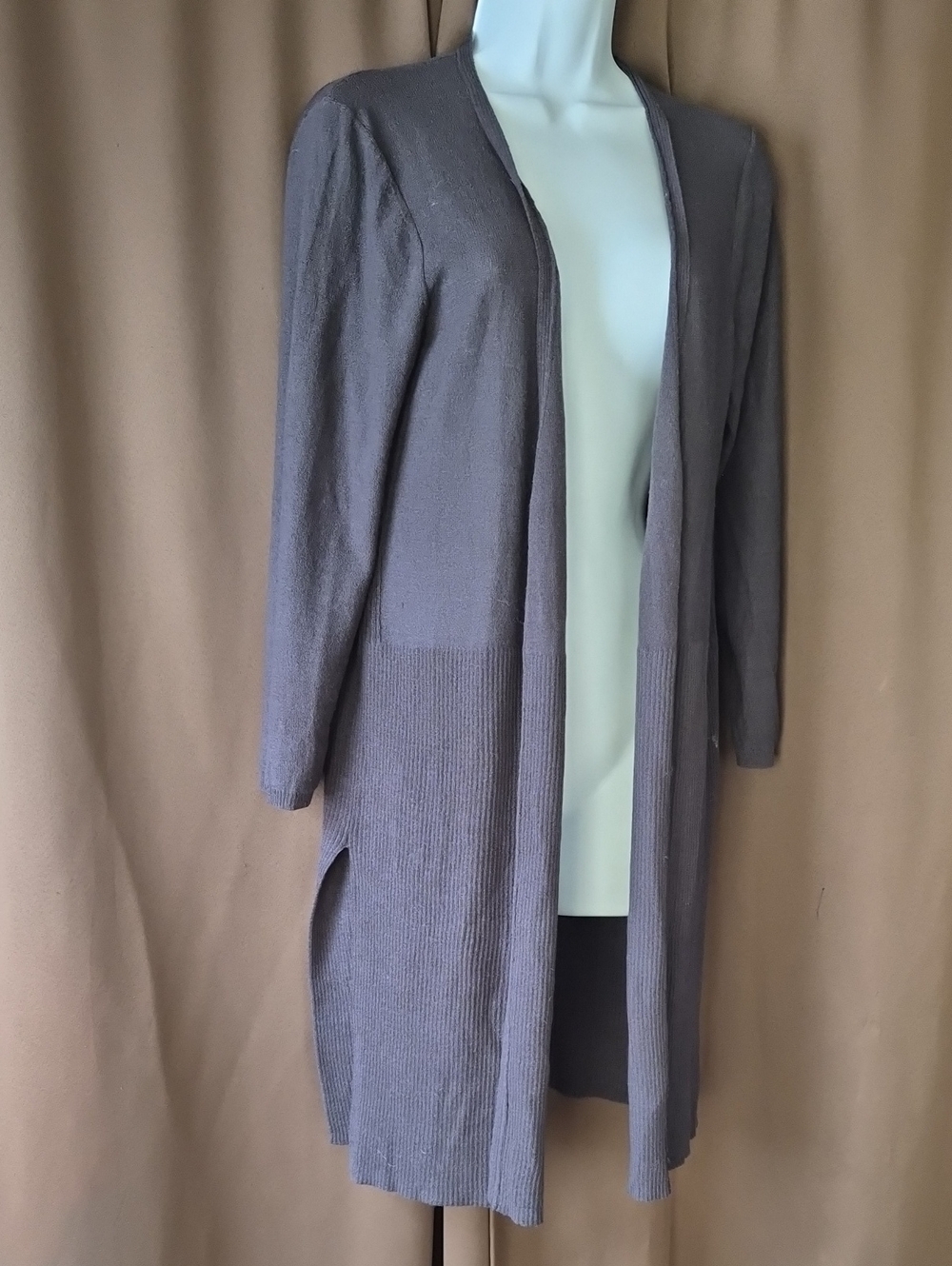 Cable & Gauge Women's Crew Neck Sweater Large Half Sleeve in Deep Plum